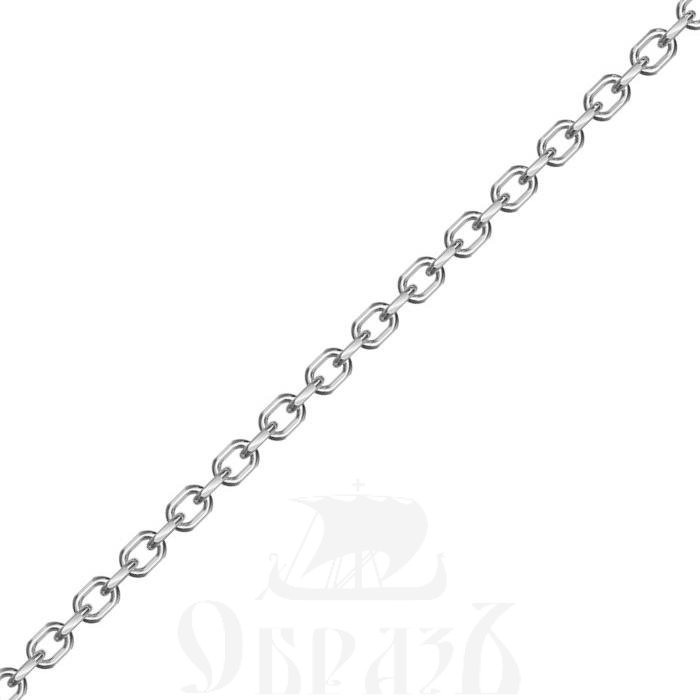 цепь плетение "ролло с удлиненным звеном" серебро 925 пробы с родиевым покрытием (арт. нц 22-206а-3 d0,80)