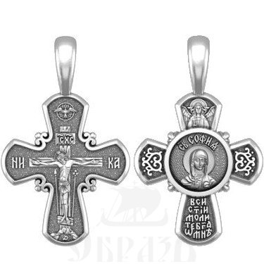крест святая мученица софия римская, серебро 925 проба (арт. 33.035)